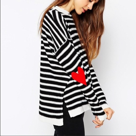 ASOS | Sweaters | Asos Striped Heart 